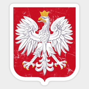 Vintage Style Poland / Polish Eagle Flag Sticker